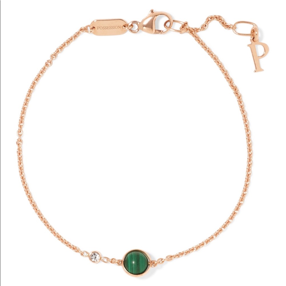 Piaget 18k rose gold, malachite & diamond bracelet